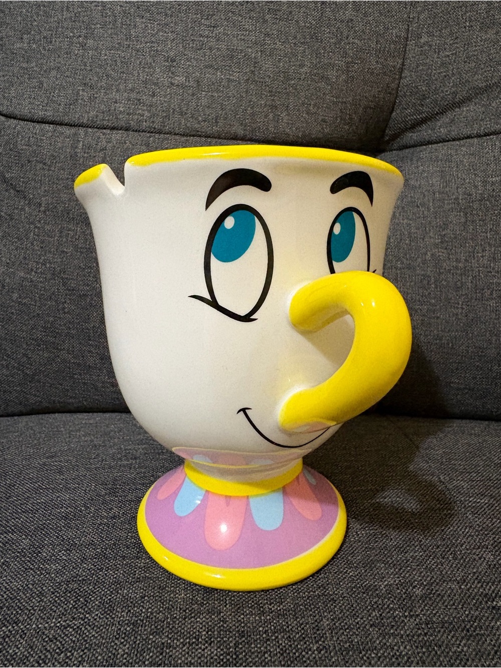 Cartoon Character Pedestal Mug with Yellow Accents